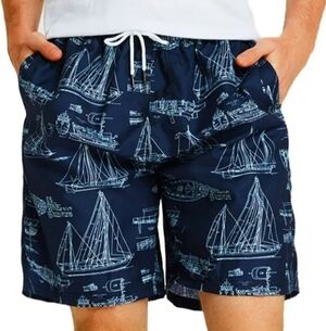 CHAPS BLUE NAUTICAL LOUNGE SHORT SIZE MEDIUM